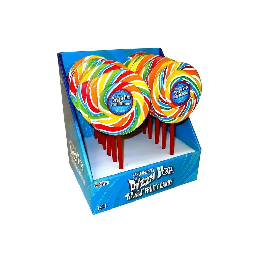 Bee International 3-Ounce Rainbow Spinning Dizzy Pops: 12-Piece Box 3 Bee International 3-Ounce Rainbow Spinning Dizzy Pops: 12-Piece Box