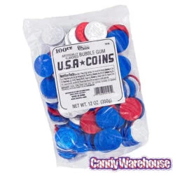 Bee International Patriotic USA Bubble Gum Coins: 100-Piece Bag -Candy Store bee international patriotic usa bubble gum coins 100 piece bag candy warehouse 4 7f9d03cf d3d2 4d0b 9e86 10103555666f