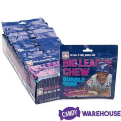 Big League Chew Bubble Gum Packs - Blue Raspberry: 12-Piece Box -Candy Store big league chew bubble gum packs blue raspberry 12 piece box candy warehouse 4