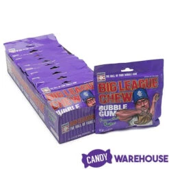 Big League Chew Bubble Gum Packs - Grape: 12-Piece Box -Candy Store big league chew bubble gum packs grape 12 piece box candy warehouse 5