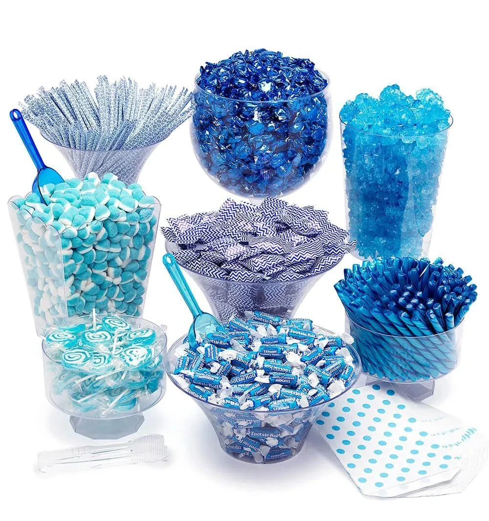 Blue Candy Buffet Kit: 25 To 50 Guests 3 Blue Candy Buffet Kit: 25 To 50 Guests
