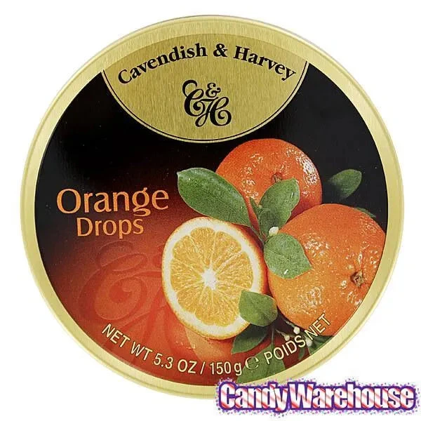 Cavendish & Harvey Hard Candy Drops Tins - Orange: 12-Piece Box 4 Cavendish & Harvey Hard Candy Drops Tins - Orange: 12-Piece Box - Image 2