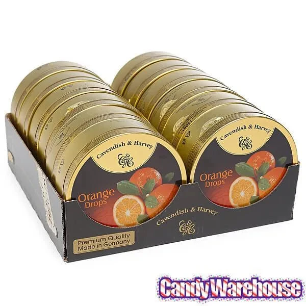 Cavendish & Harvey Hard Candy Drops Tins - Orange: 12-Piece Box 5 Cavendish & Harvey Hard Candy Drops Tins - Orange: 12-Piece Box - Image 3