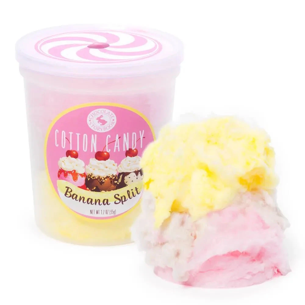 Chocolate Storybook Cotton Candy - Banana Split: 1-Ounce Tub 3 Chocolate Storybook Cotton Candy - Banana Split: 1-Ounce Tub