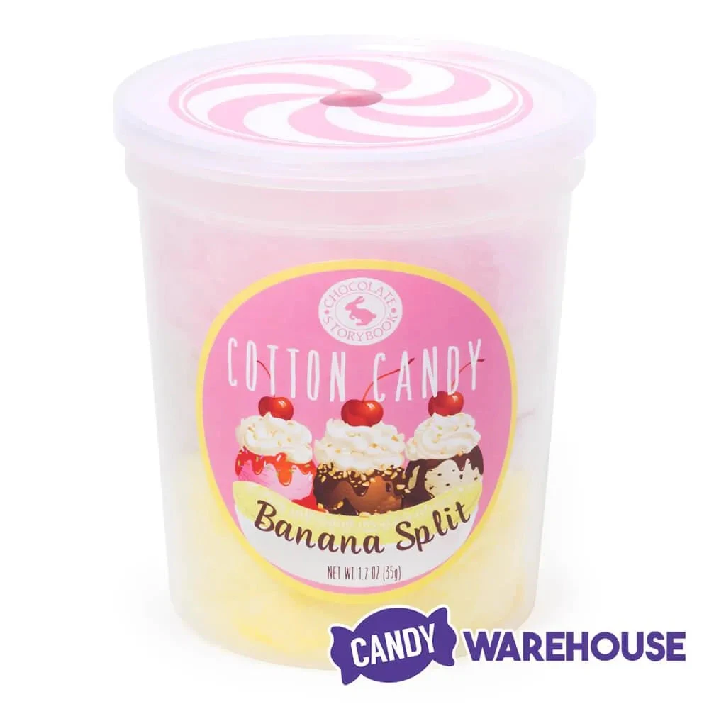 Chocolate Storybook Cotton Candy - Banana Split: 1-Ounce Tub 4 Chocolate Storybook Cotton Candy - Banana Split: 1-Ounce Tub - Image 2