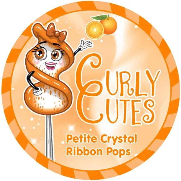 CurlyCutes Petite Crystal Ribbon Pops - Orange: 20-Piece Jar 5 CurlyCutes Petite Crystal Ribbon Pops - Orange: 20-Piece Jar - Image 3