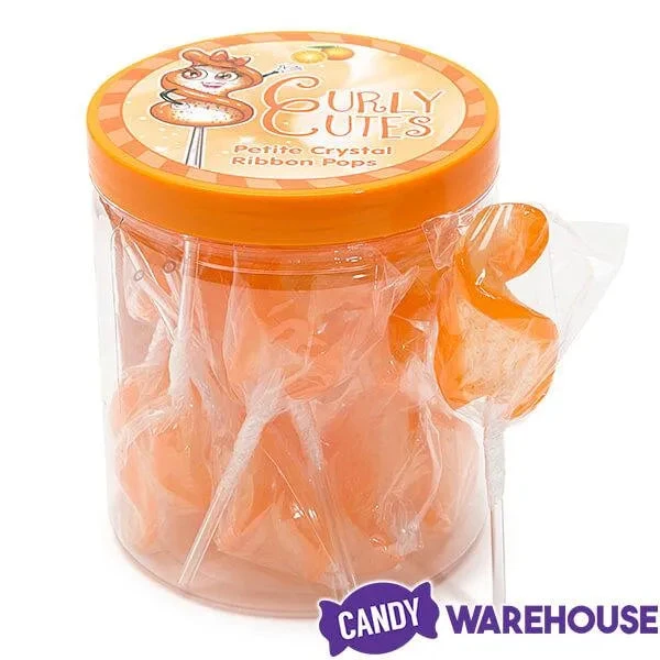 CurlyCutes Petite Crystal Ribbon Pops - Orange: 20-Piece Jar 7 CurlyCutes Petite Crystal Ribbon Pops - Orange: 20-Piece Jar - Image 5