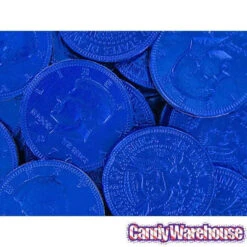 Dark Blue Foiled Milk Chocolate Coins: 1LB Bag -Candy Store dark blue foiled milk chocolate coins 1lb bag candy warehouse 5