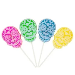 Day Of The Dead Skull Hard Candy Lollipops: 12-Piece Bag