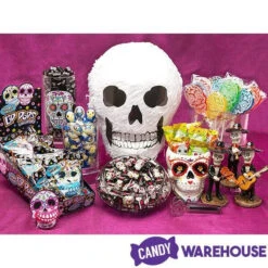 Day Of The Dead Skull Hard Candy Lollipops: 12-Piece Bag 8 Day Of The Dead Skull Hard Candy Lollipops: 12-Piece Bag -Candy Store day of the dead skull hard candy lollipops 12 piece bag candy warehouse 3