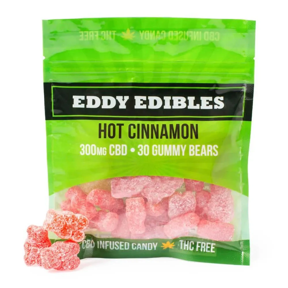 Eddy Edibles Hot Cinnamon CBD Gummies THC Free 300mg: 30 Gummy Bears 3 Eddy Edibles Hot Cinnamon CBD Gummies THC Free 300mg: 30 Gummy Bears