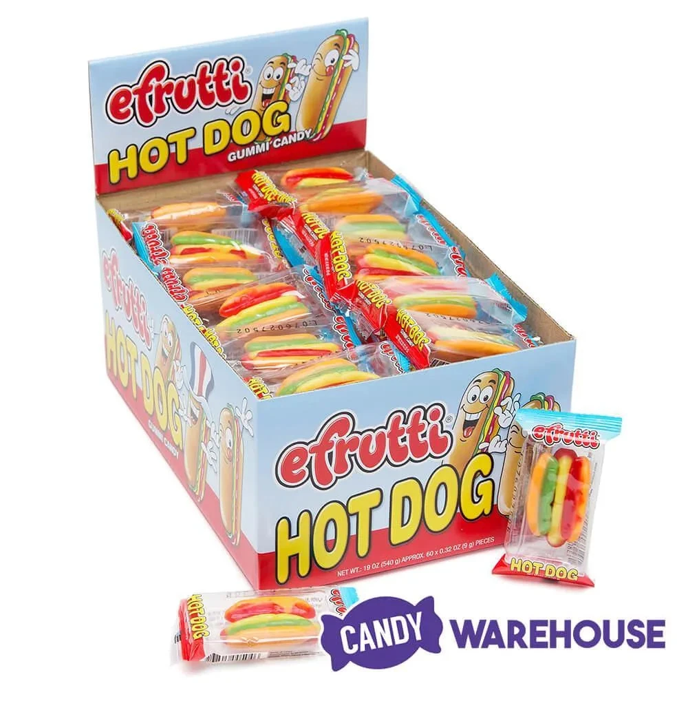 Efrutti Gummy Hot Dogs Candy: 60-Piece Box 4 Efrutti Gummy Hot Dogs Candy: 60-Piece Box - Image 2