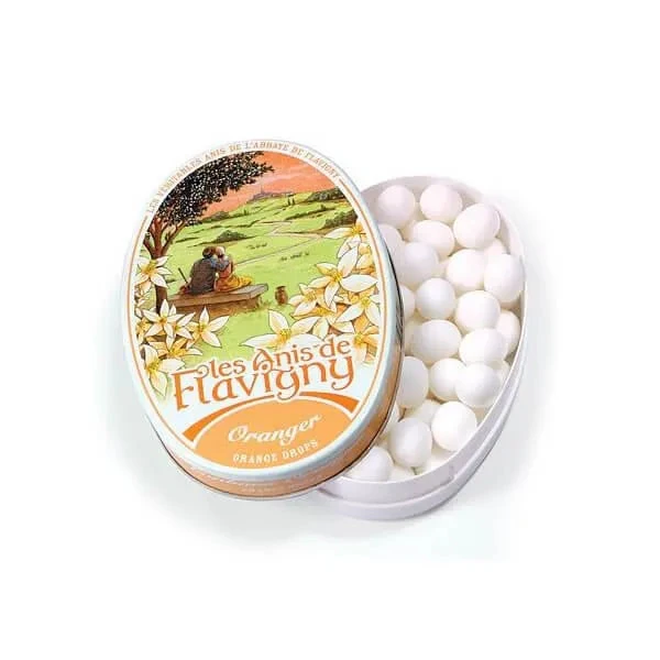 Flavigny Pastilles Candy Tins - Orange: 8-Piece Box 3 Flavigny Pastilles Candy Tins - Orange: 8-Piece Box
