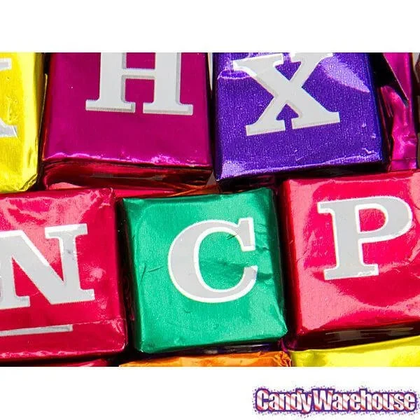 Foiled Chocolate And Hazelnut ABC Blocks Candy: 145-Piece Tub 4 Foiled Chocolate And Hazelnut ABC Blocks Candy: 145-Piece Tub - Image 2
