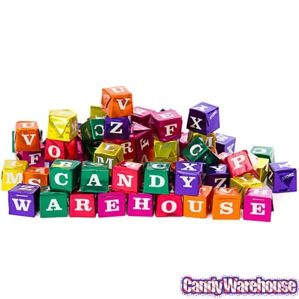 Foiled Chocolate And Hazelnut ABC Blocks Candy: 145-Piece Tub 6 Foiled Chocolate And Hazelnut ABC Blocks Candy: 145-Piece Tub - Image 4