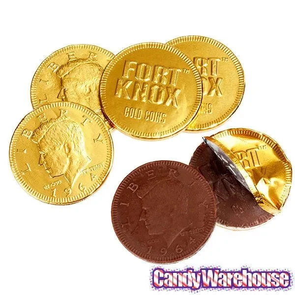 Fort Knox Gold Foiled Milk Chocolate Coins Candy: 180-Piece Tub 4 Fort Knox Gold Foiled Milk Chocolate Coins Candy: 180-Piece Tub - Image 2