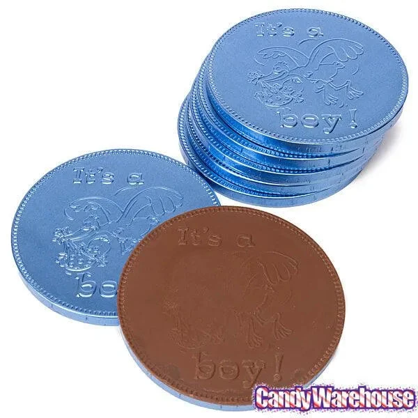 Fort Knox It's A Boy Foiled Milk Chocolate 4-Inch Medallions: 20-Piece Box 5 Fort Knox It's A Boy Foiled Milk Chocolate 4-Inch Medallions: 20-Piece Box - Image 3