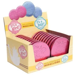Fort Knox It's A Girl Foiled Milk Chocolate 4-Inch Medallions: 20-Piece Box