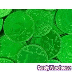 Green Foiled Milk Chocolate Coins: 1LB Bag 10 Green Foiled Milk Chocolate Coins: 1LB Bag -Candy Store green foiled milk chocolate coins 1lb bag candy warehouse 4