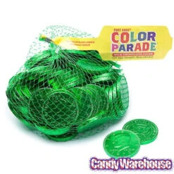 Green Foiled Milk Chocolate Coins: 1LB Bag 11 Green Foiled Milk Chocolate Coins: 1LB Bag -Candy Store green foiled milk chocolate coins 1lb bag candy warehouse 5