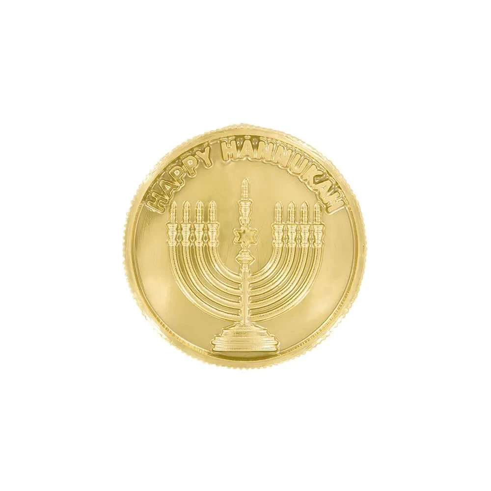 Happy Hanukkah Milk Chocolate Giant Gelt: 8.65-Ounce Coin 3 Happy Hanukkah Milk Chocolate Giant Gelt: 8.65-Ounce Coin