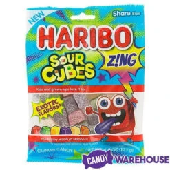 Haribo Zing Sour Cubes Gummy Candy: 3LB Box -Candy Store haribo zing sour cubes gummy candy 3lb box candy warehouse 5