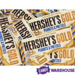 Hershey's Gold With Peanuts And Pretzels Candy Bars: 24-Piece Box -Candy Store hershey s gold with peanuts and pretzels candy bars 24 piece box candy warehouse 4