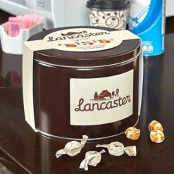 Lancaster Soft Cremes - Caramel, Vanilla, And Butterscotch - Caramel Candy: 2.5LB Gift Tin -Candy Store lancaster soft cremes caramel vanilla and butterscotch caramel candy 2 5lb gift tin candy warehouse 3