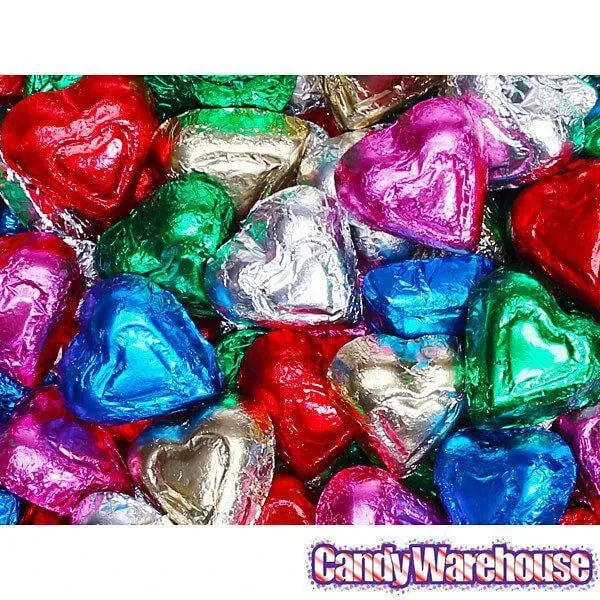 Madelaine Assorted Colors Foiled Milk Chocolate Hearts: 5LB Bag 4 Madelaine Assorted Colors Foiled Milk Chocolate Hearts: 5LB Bag - Image 2