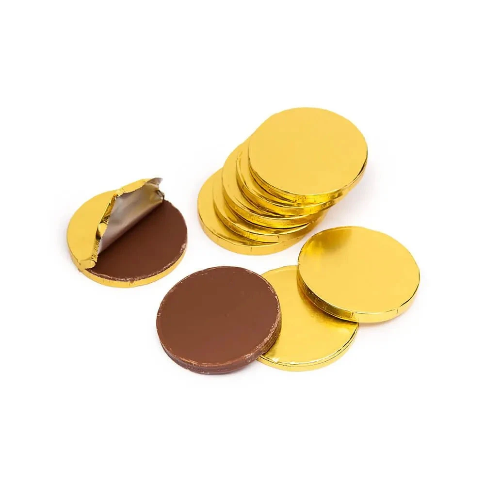Madelaine Gold Foiled Milk Chocolate Coins - Blank: 5LB Bag 3 Madelaine Gold Foiled Milk Chocolate Coins - Blank: 5LB Bag