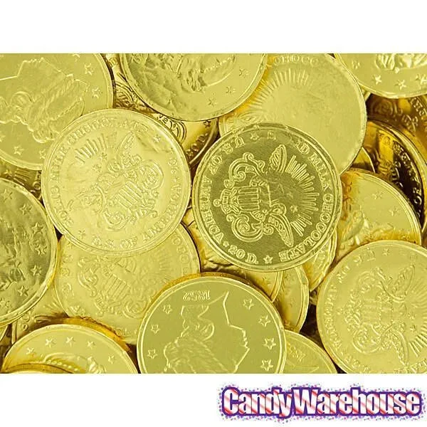 Madelaine Gold Foiled Milk Chocolate Coins - Large: 5LB Bag 5 Madelaine Gold Foiled Milk Chocolate Coins - Large: 5LB Bag - Image 3