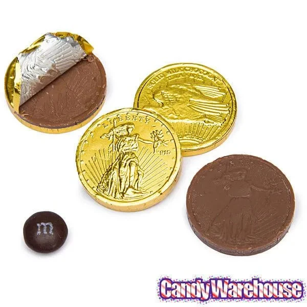 Madelaine Gold Foiled Milk Chocolate Coins - Medium: 5LB Bag 4 Madelaine Gold Foiled Milk Chocolate Coins - Medium: 5LB Bag - Image 2