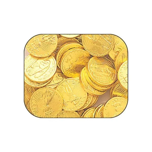 Madelaine Gold Foiled Milk Chocolate Coins - Small: 5LB Bag 3 Madelaine Gold Foiled Milk Chocolate Coins - Small: 5LB Bag