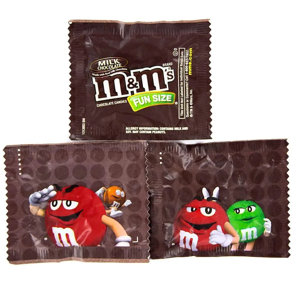 M&M's Candy Fun Size Packs - Milk Chocolate: 5LB Bag 3 M&M's Candy Fun Size Packs - Milk Chocolate: 5LB Bag