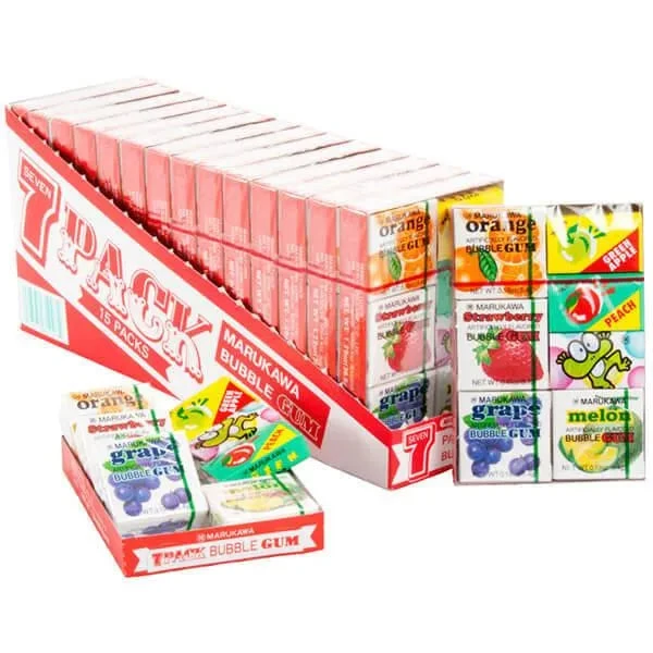 Marukawa Gum 7-Flavor Assortment Packs: 15-Piece Box 3 Marukawa Gum 7-Flavor Assortment Packs: 15-Piece Box
