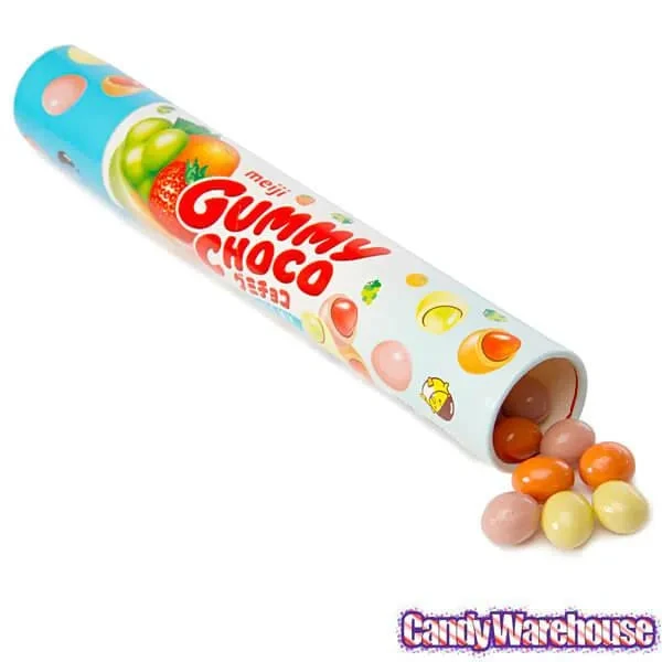 Meiji Chocolate Covered Gummy Fruits Candy: 50-Piece Tube 4 Meiji Chocolate Covered Gummy Fruits Candy: 50-Piece Tube - Image 2