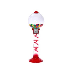 Metal 3-Foot Spiral Gumball Machine With Gumballs