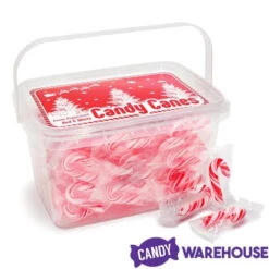 Mini Candy Canes - Red And White: 100-Piece Tub -Candy Store mini candy canes red and white 100 piece tub candy warehouse 5