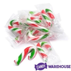 Mini Candy Canes - Red, Green, And White: 45-Piece Jar -Candy Store mini candy canes red green and white 45 piece jar candy warehouse 8