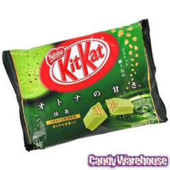 Nestle Kit Kat Snack Size Packs - Green Tea: 12-Piece Bag -Candy Store nestle kit kat snack size packs green tea 12 piece bag candy warehouse 3