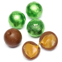 Candy Store 8 Palmer Foiled Caramel Filled Chocolate Candy Balls - Kiwi Green: 5LB Bag