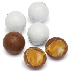 Candy Store 12 Palmer Foiled Caramel Filled Chocolate Candy Balls - White: 5LB Bag