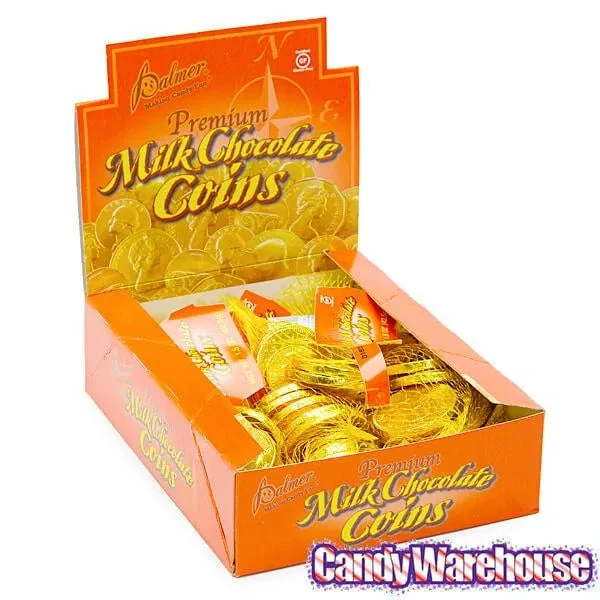 Palmer Gold Foiled Chocolate Coins In Mesh Bags: 12-Piece Box 4 Palmer Gold Foiled Chocolate Coins In Mesh Bags: 12-Piece Box - Image 2