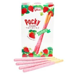 Pocky - Giant Strawberry Cream Covered Biscuit Sticks Packs: 15-Piece Box