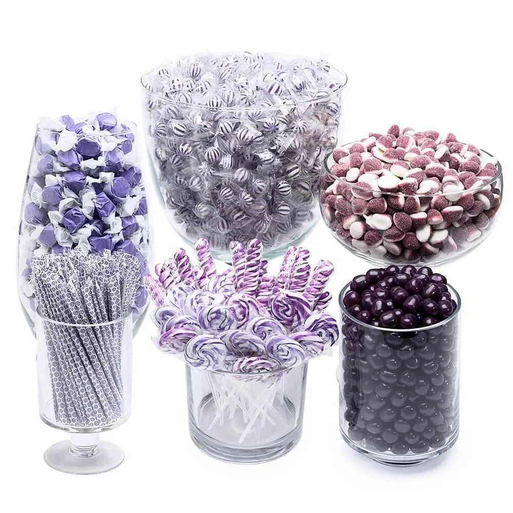 Purple Candy Bar Table Assortment 3 Purple Candy Bar Table Assortment