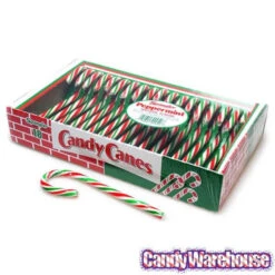 Red - White - Green Peppermint Candy Canes: 18-Piece Box -Candy Store red white green peppermint candy canes 18 piece box candy warehouse 4