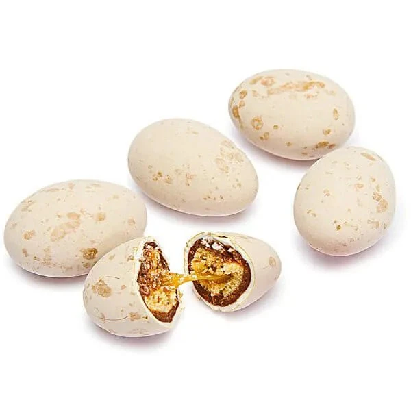 Speckled Tan Caramel Filled Chocolate Quail Eggs Candy: 2LB Bag 3 Speckled Tan Caramel Filled Chocolate Quail Eggs Candy: 2LB Bag