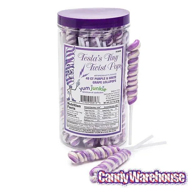 Tesla's Tiny Twist Pops - Grape: 48-Piece Jar 9 Tesla's Tiny Twist Pops - Grape: 48-Piece Jar - Image 7