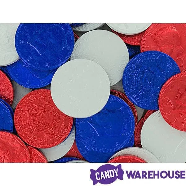 USA Patriotic Foiled Milk Chocolate Coins: 1LB Bag 4 USA Patriotic Foiled Milk Chocolate Coins: 1LB Bag - Image 2