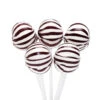 YumJunkie Sassy Spheres Cherry Black Striped Ball Lollipops: 100-Piece Bag -Candy Store yumjunkie sassy spheres cherry black striped ball lollipops 100 piece bag candy warehouse 1